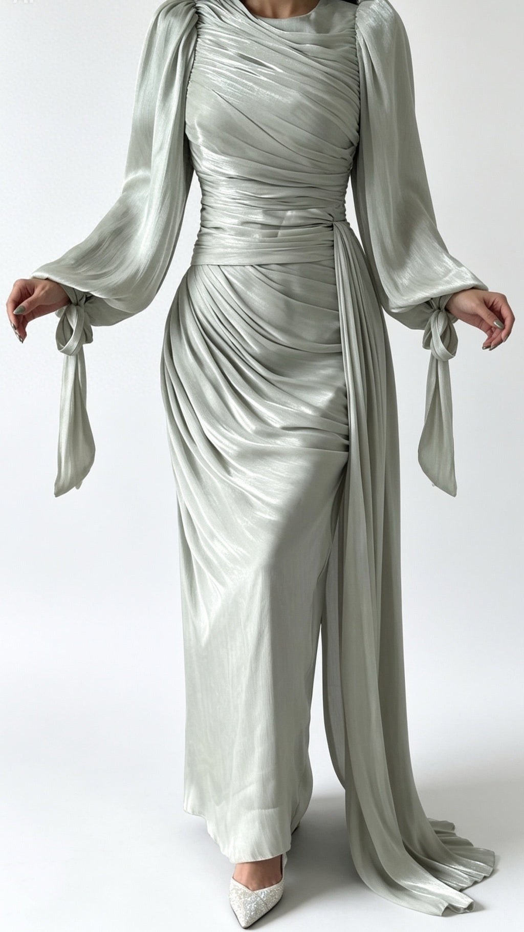 The Opal Drape in Sage Green