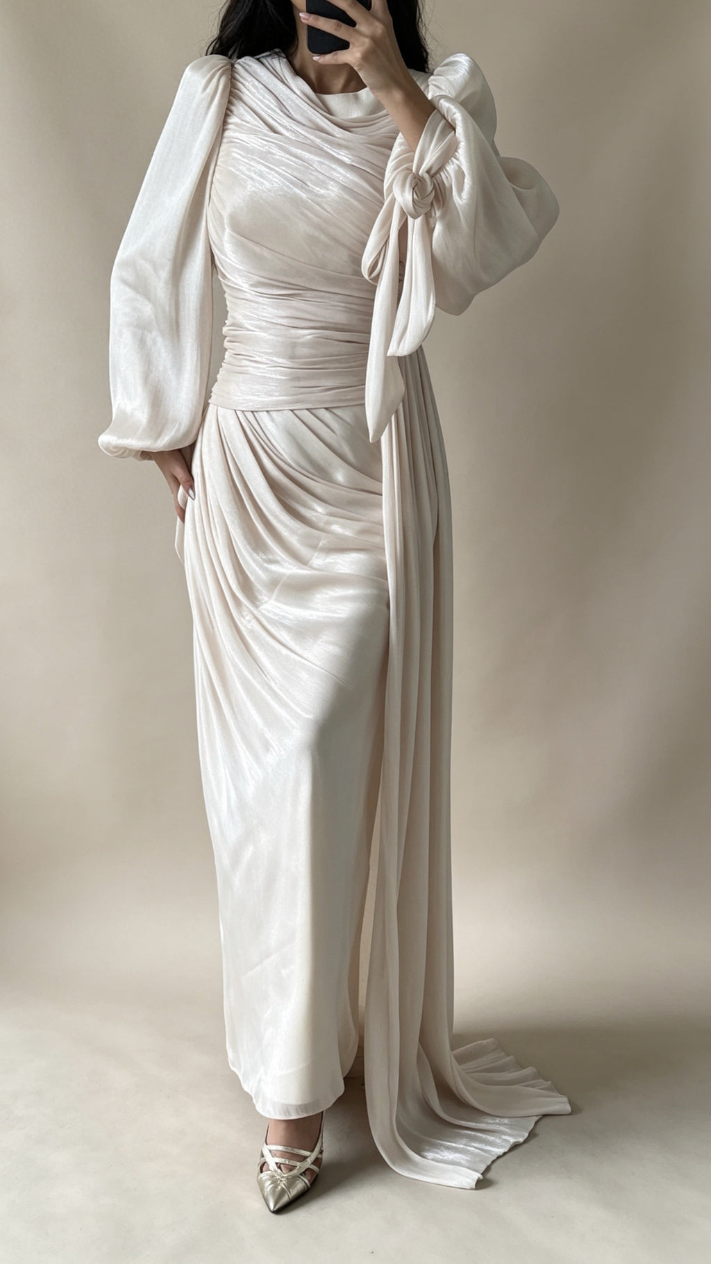 The Opal Drape in Beige