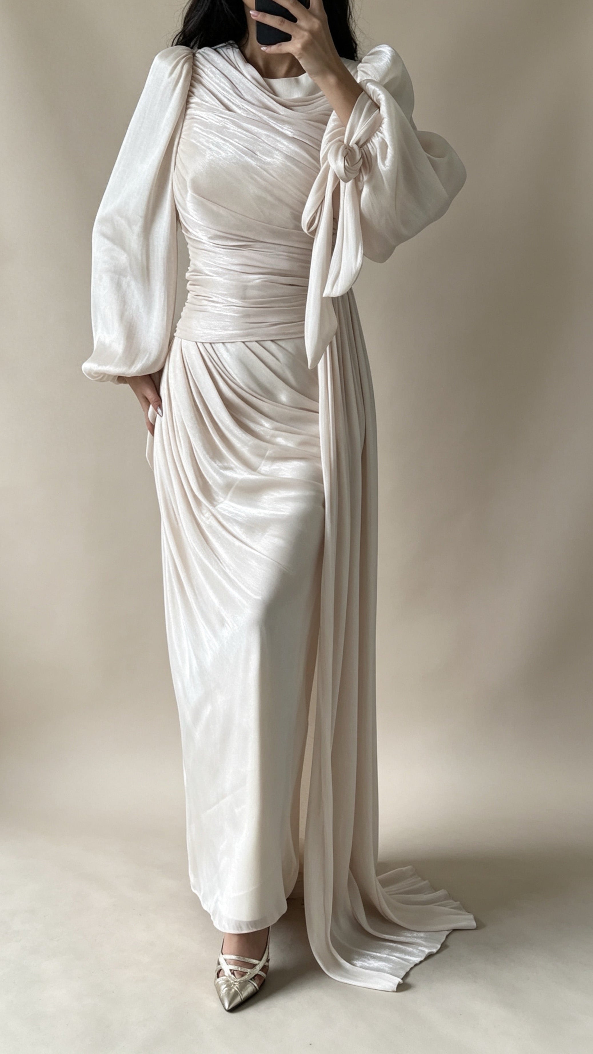 The Opal Drape in Beige