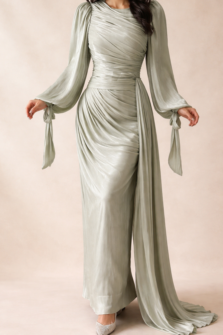 The Opal Drape in Sage Green